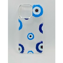 Turkuaz Dijital Pazarlama Apple iPhone 14 Pro Özel Nazar Boncuk Baskılı Lüks Silikon Kılıf