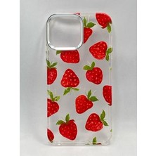 Turkuaz Dijital Pazarlama Apple iPhone 11 Özel Çilek Baskılı Lüks Silikon Kılıf