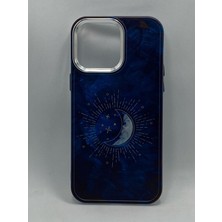 Turkuaz Dijital Pazarlama Apple iPhone 15 Pro Max Özel Ay Baskılı Lüks Silikon Kılıf