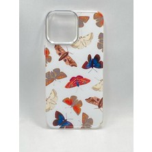 Turkuaz Dijital Pazarlama Apple iPhone 15 Özel Kelebek Baskılı Lüks Silikon Kılıf