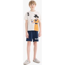 DeFacto %100 Pamuklu Dragon Ball Baskılı Beli Lastikli Pijama Takımı Erkek Çocuk E0337A825SM