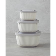 Elio Plastik Saklama Kabı 600,1100,1800 Ml Krem