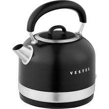 Vestel Retro Sıyah 2200 W 1.7 Lt Celık Kettle
