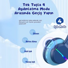 iClever LED Işıklı Güvenli Ses Sınırlı 85 Saat Oynatma Süreli Bluetooth Çocuk Kulaklığı Granit Pembe