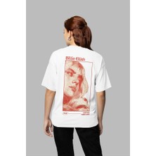 Tasarım Billie Eilish Baskılı Unisex Oversize Şarkıcı Tişört