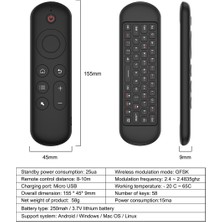 Harmonyha Mini Bluetooth 5.0 Klavye 2.4g Air Mouse Dizüstü Bilgisayar Android Tv Kutusu Için (Yurt Dışından)