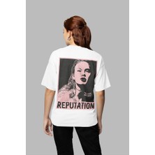 Sevbano Taylor Swift Reputation Albüm Baskılı Unisex Oversize Şarkıcı Tişört