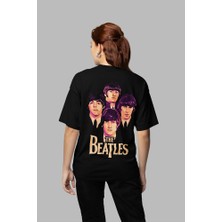 The Beatles Müzik Grubu Baskılı Unisex Oversize Tişört