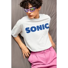 Sevbano Sonic Baskılı Unisex Oversize Çizgi Film Tişört