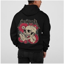 Sevbano Metallica Baskılı  Oversize Müzik Grubu Rock Metal Hoodie