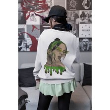 Sevbano Billie Eilish Baskılı  Oversize Şarkıcı Sweatshirt