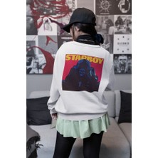 Sevbano Starboy The Weeknd Baskılı  Oversize Rapper Sweatshirt