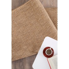 Alpina Home Stella Jut Hasır Model Tek Renk Dokuma Yıkanabilir Katlanabilir Toz Vermez Kilim