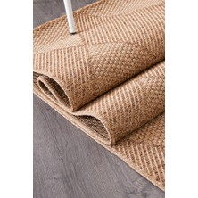 Alpina Home Stella Jut Hasır Model Tek Renk Dokuma Yıkanabilir Katlanabilir Toz Vermez Kilim