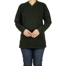 Kadın Vyaka Kapalı Üç Düğmelı Kalın Kışlık Anne Bluz