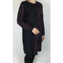 Ece Giyim Karin Kumaş Tek Cepli Etek Ucu Kolları Bantlı Mevsimlik Tunik