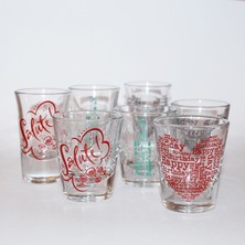 Seraglass Happy Birthday Siyah Kalp 12'li Shot Bardağı