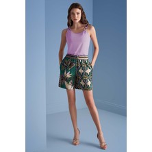 Geniş Paça Çok Renkli Desenli Şort