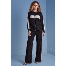 Guitar Reglan Kollu Siyah Örme Ceket