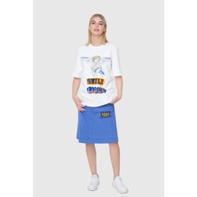 Mani Mani Baskı Detaylı Ekru Tshirt