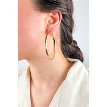 Sose Moda Çelik Halka Küpe 6cm - Gold