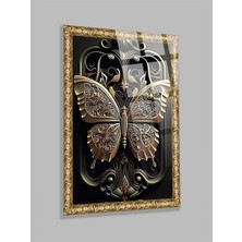 Taulart Ultra Yüksek Çözünürlüklü Kelebek Görseli Ev, Ofis, Hediyesi Cam Tablo 4mm