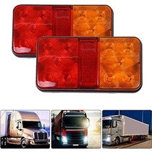 Zyooed 2 Adet 12V 10LED Su Geçirmez Kamyon Römork Kamyon Arka Lambası Araba Dönüş Sinyali Fren Arka Stop Lambası Tekne Rv Kampçı Göstergesi (Yurt Dışından)