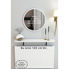 Beyaz Petek Üstü Tak Çıkar , Uçan Raf & Dresuar Duvar Montajsız Oval Kesim 120 cm