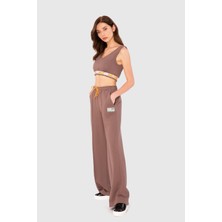Kiwe Ribana Detaylı V Yaka Kısa Bej Crop
