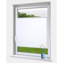 Yazar Home Katlanabilir Cam Balkon Plise Perdesi Beyaz (Vidalı - Kancalı)
