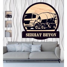 Hediyelikevi Beton Mikseri  Temalı Ahşap Duvar Tablo