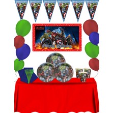 Avengers Afişli Yenilmezler 40 Kişilik Doğum Günü Parti Süsleri Süsleme Seti