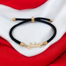 Archin Osmanlı Hat Sanatıyla 14 Ayar Altın Plakalı Aşk Yazılı Bileklik