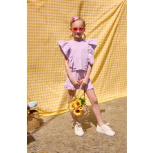 Luess Kız Çocuk Fırfır Detaylı  Pamuk  Kalıp Alt Üst Takım (2-3 Yaş 7-8 Yaş)