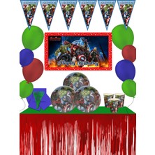Avengers Afişli Yenilmezler 40 Kişilik Doğum Günü Parti Süsleri Malzemeleri Seti