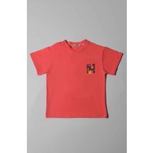 Kız Çocuk %100 Pamuklu Baskılı Nar Çiçeği Tişört (2-3 Yaş 8-9 Yaş)