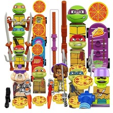 Wanglm KF1421 KDL817 Tmnt Oyunları Bebek Tuğla Ninja Kaplumbağa Leo Raph Don Bebek Karikatür Mini Figürler Aksiyon Blokları Oyuncak Tuğla Çocuklar KF6196 (Yurt Dışından)