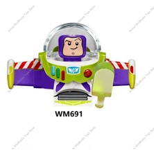Wanglm WM755 WM6060 Disney Yapı Taşları Buzz Lightyear Mickey Anime Fare Winnie Karikatür Mini Aksiyon Oyuncak Tuğla Çocuklar Hediye WM6066 (Yurt Dışından)