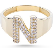 Sefa Gold 14 Ayar Altın N Harf Yüzük