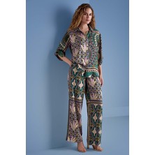 Guitar Düz Paça Çok Renkli Desenli Pantolon