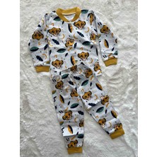 Nurcan Bebe Aslan Kafası Desenli Desenli Çıtçıtlı Pijama Takımı