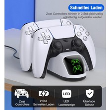 Ps5 Denetleyici Hızlı  Şarj Istasyonu Ab Güç Kaynağ LED Ekran Dualsense Kablosuz Için Ps5