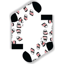 Carnaval Socks Beyaz Nutella Desenli Renkli Çorap