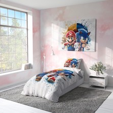 Viadela Sonic Mario Nevresim Takımı (Çarşafsız)
