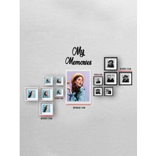 Yapışkanlı Sök-Tak Paspartulu Siyah 14X14CM Pola Kare Fotoğraf Çerçevesi - 3'lü paket