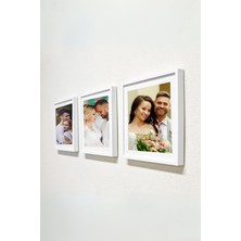 Craft Store Yapışkanlı Sök Tak Kare Çerçeve Beyaz (3 Adet) Fotoğraflı