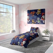 Viadela Lacivert Paw Petrol Nevresim Takımı 160 x 220 cm Baskılı Desenli Çarşafsız