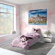 Viadela Kuromi Temalı Pembe Nevresim Takımı (Çarşafsız)