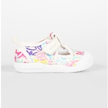 Vicco Darida Desenli Kız Çocuk İlk Adım Beyaz Ayakkabı Düz Taban ve Rahat Kullanım