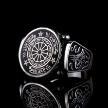 925 Ayar Gümüş Osmanlı Tuğralı Rufai Gülü Erkek Yüzük